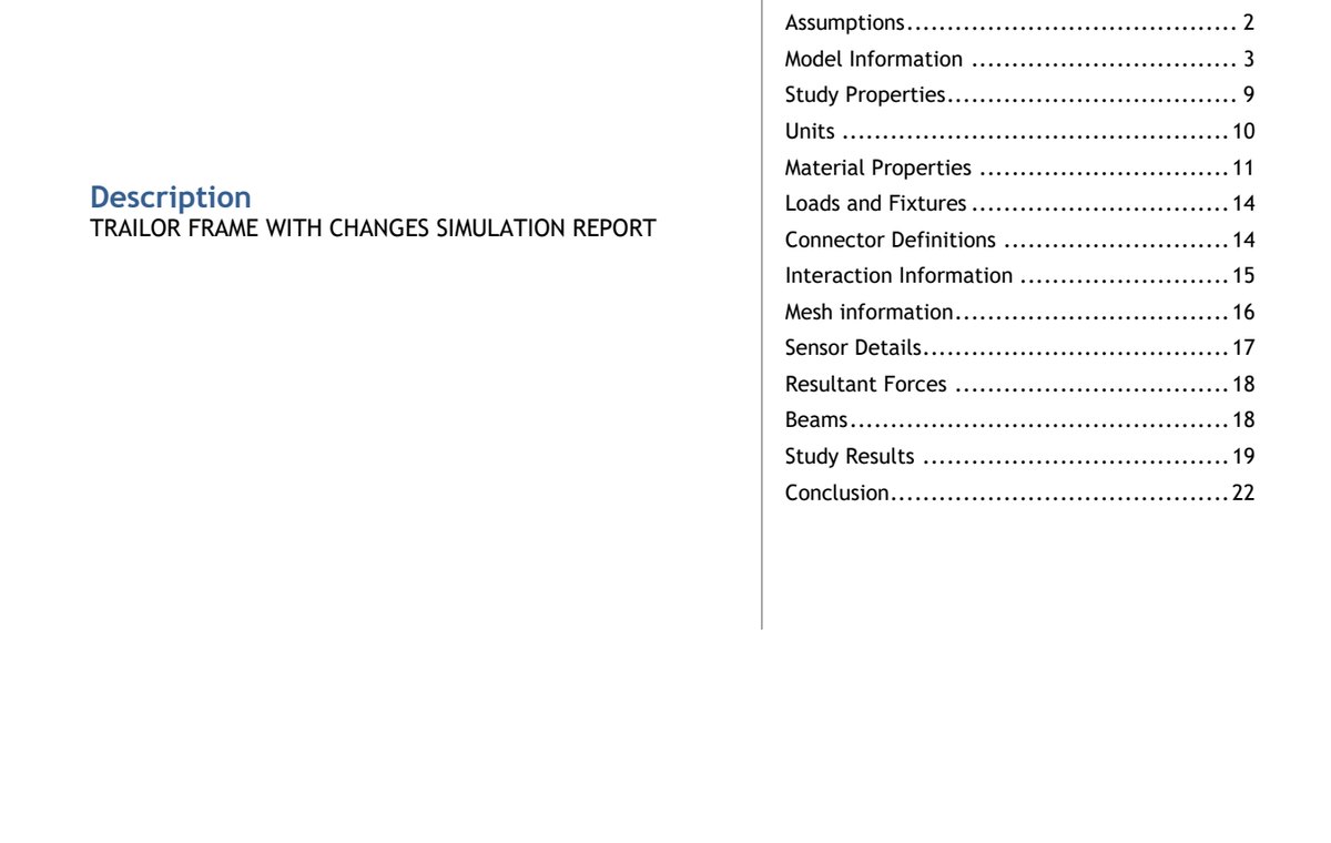 Trailer frame simulation report