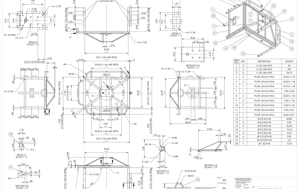 Tricycle manufacturing drawing