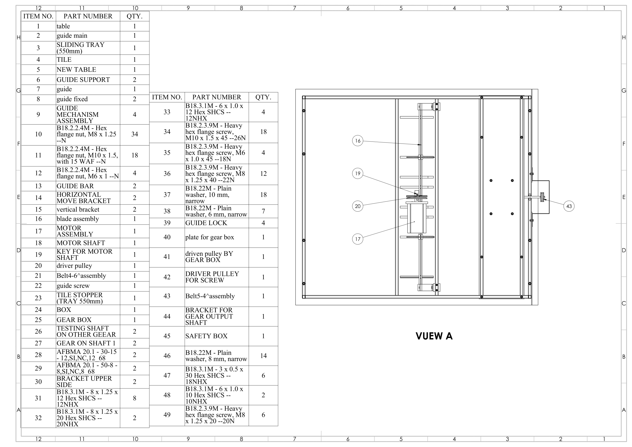 assembly of table saw (sheet 2) 1